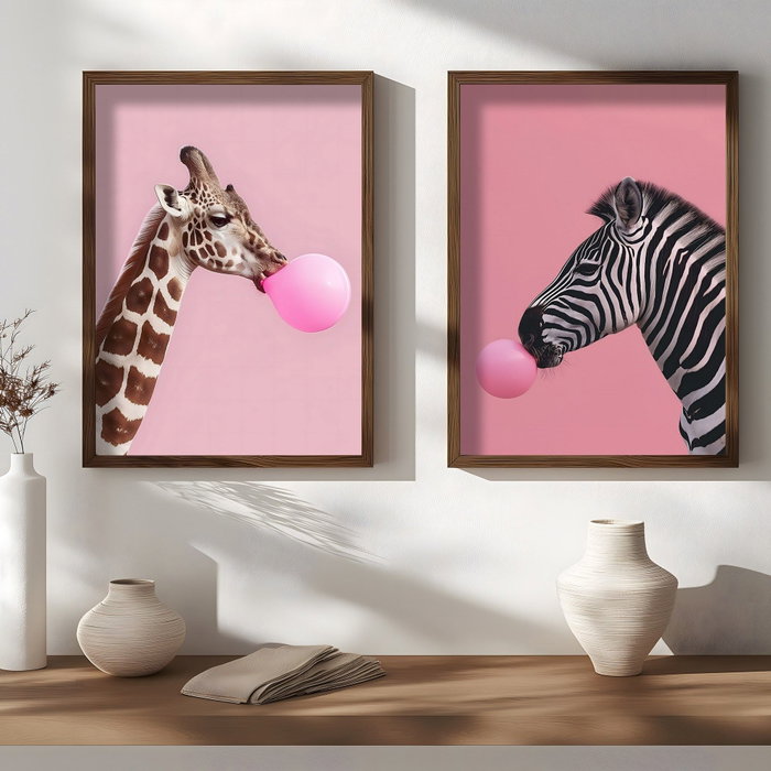 Wallity HUM107 Cuadros Decorativos enmarcados en MDF (2 piezas)